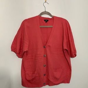 Talbots Pink Cardigan with Jeweled buttons